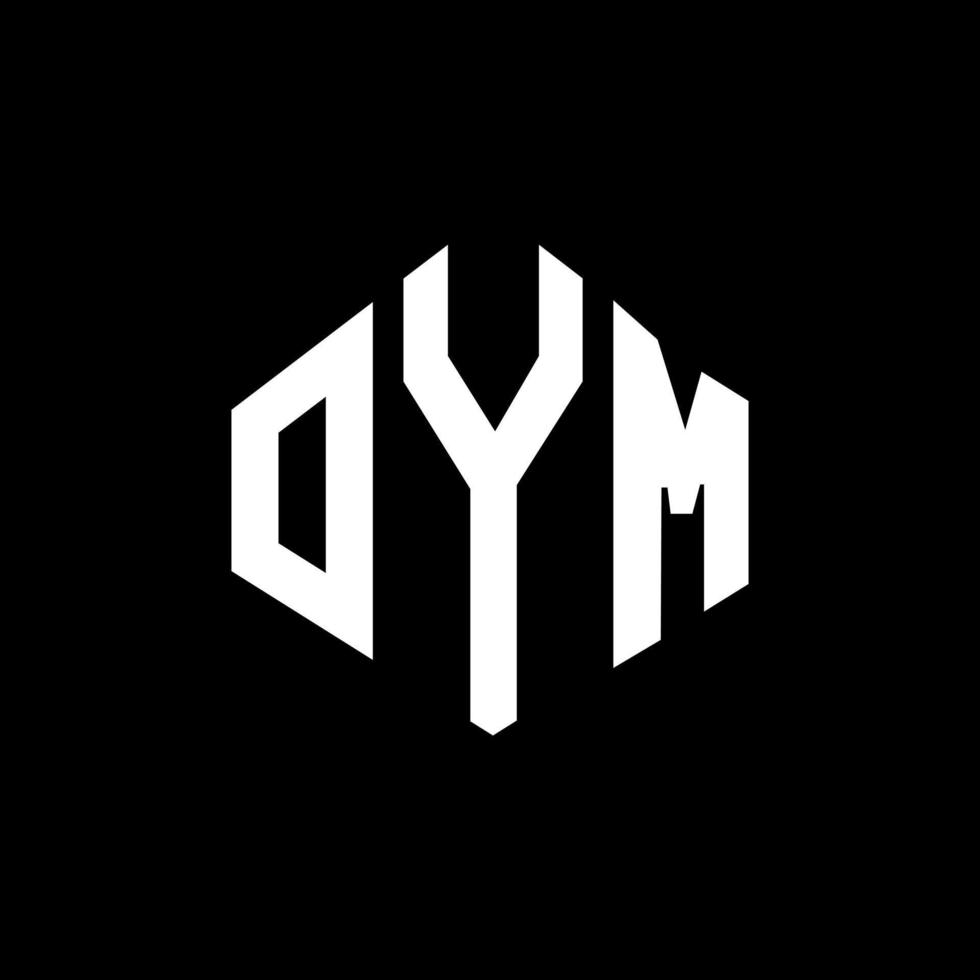 design de logotipo de carta oym com forma de polígono. oym polígono e design de logotipo em forma de cubo. oym hexágono modelo de logotipo de vetor cores brancas e pretas. oym monograma, logotipo de negócios e imóveis.