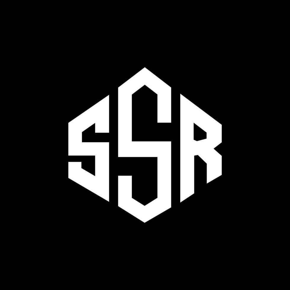 design de logotipo de carta ssr com forma de polígono. ssr polígono e design de logotipo em forma de cubo. ssr hexágono vector logotipo modelo cores brancas e pretas. monograma ssr, logotipo de negócios e imóveis.