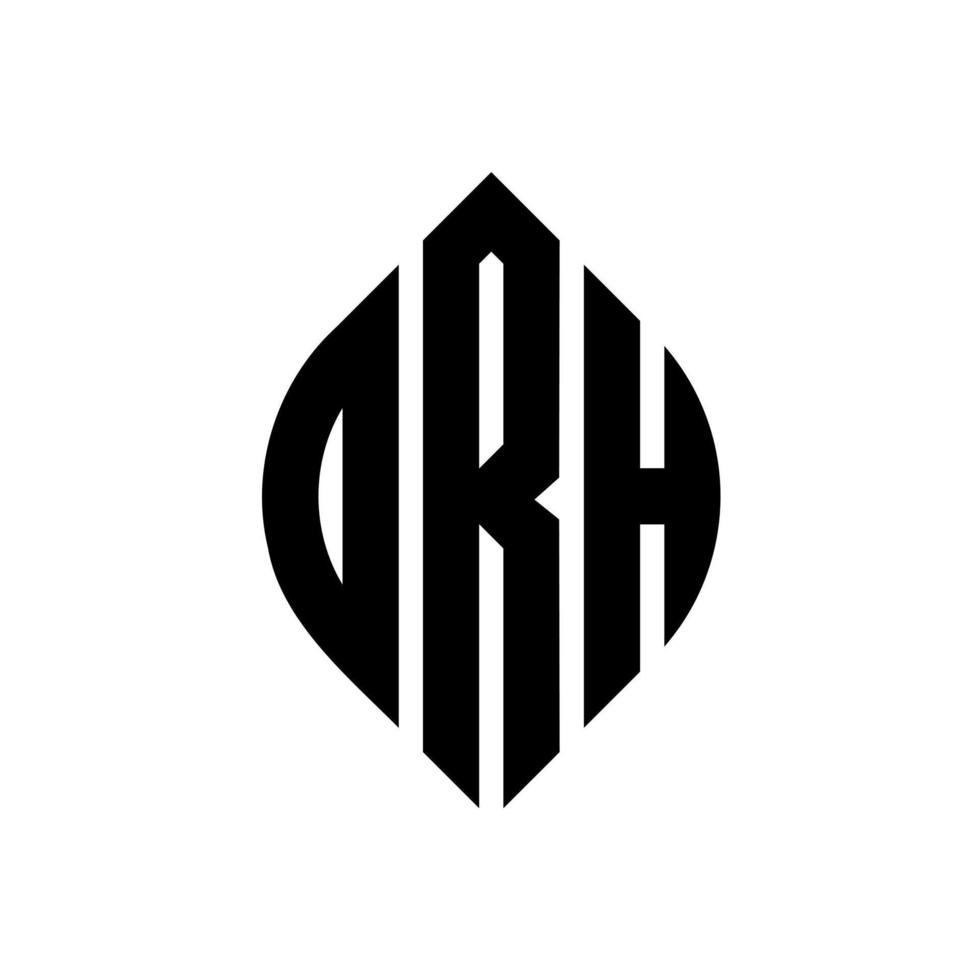 orh design de logotipo de carta círculo com forma de círculo e elipse. orh letras de elipse com estilo tipográfico. as três iniciais formam um logotipo circular. orh círculo emblema abstrato monograma carta marca vetor. vetor