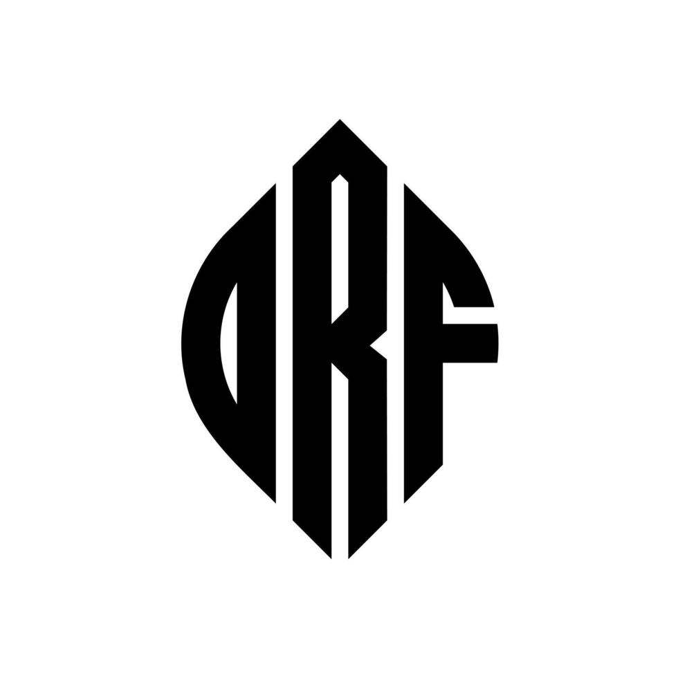 design de logotipo de carta de círculo orf com forma de círculo e elipse. letras de elipse orf com estilo tipográfico. as três iniciais formam um logotipo circular. orf círculo emblema abstrato monograma carta marca vetor. vetor