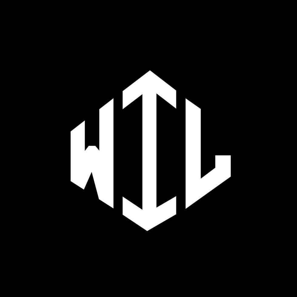 wil design de logotipo de carta com forma de polígono. wil design de logotipo em forma de polígono e cubo. wil hexágono modelo de logotipo de vetor cores brancas e pretas. Wil monograma, logotipo de negócios e imóveis.