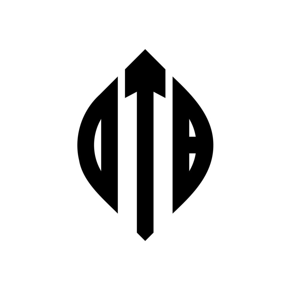 design de logotipo de carta de círculo otb com forma de círculo e elipse. letras de elipse otb com estilo tipográfico. as três iniciais formam um logotipo circular. otb círculo emblema abstrato monograma carta marca vetor. vetor
