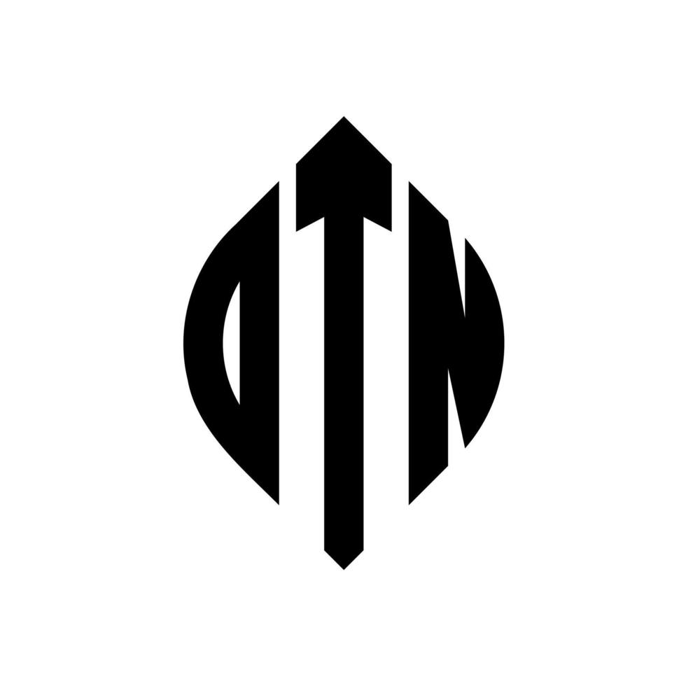design de logotipo de carta de círculo otn com forma de círculo e elipse. letras de elipse otn com estilo tipográfico. as três iniciais formam um logotipo circular. otn círculo emblema abstrato monograma carta marca vetor. vetor