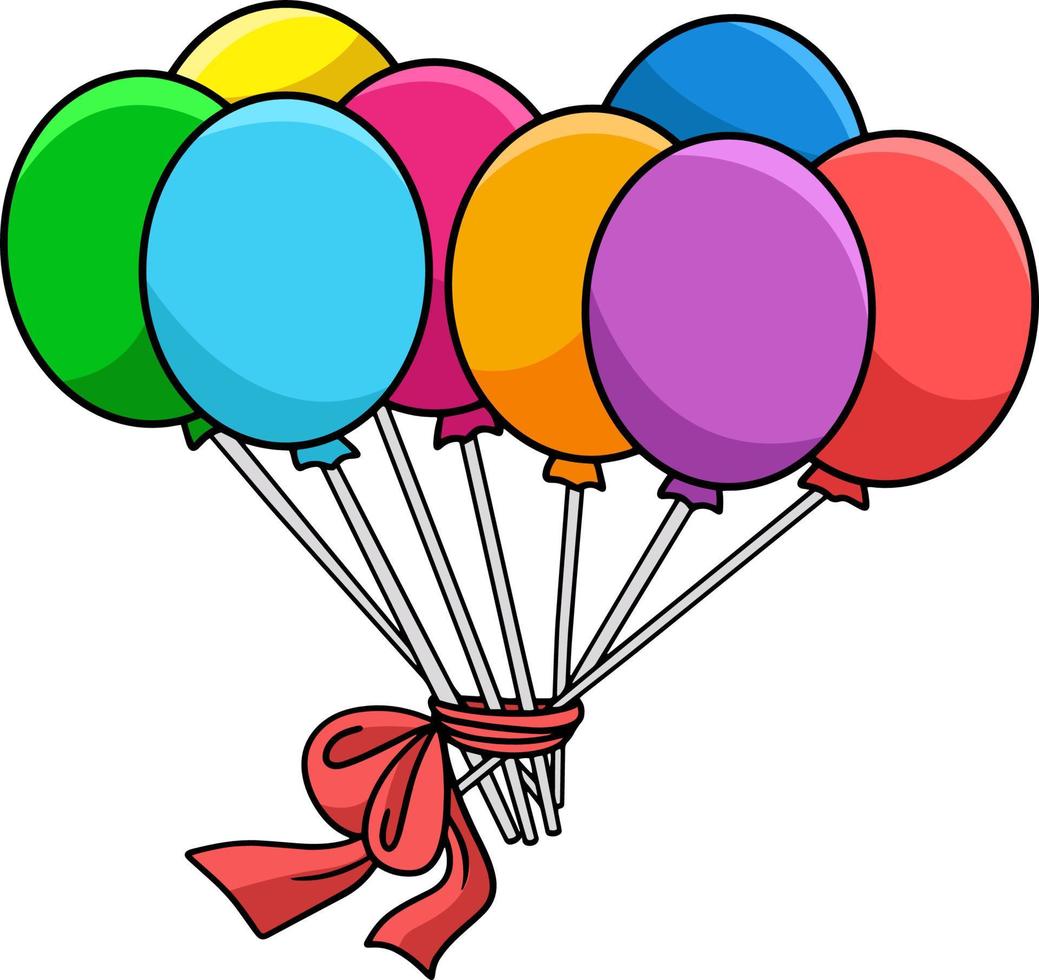 ilustração de clipart colorida de desenho de balão vetor