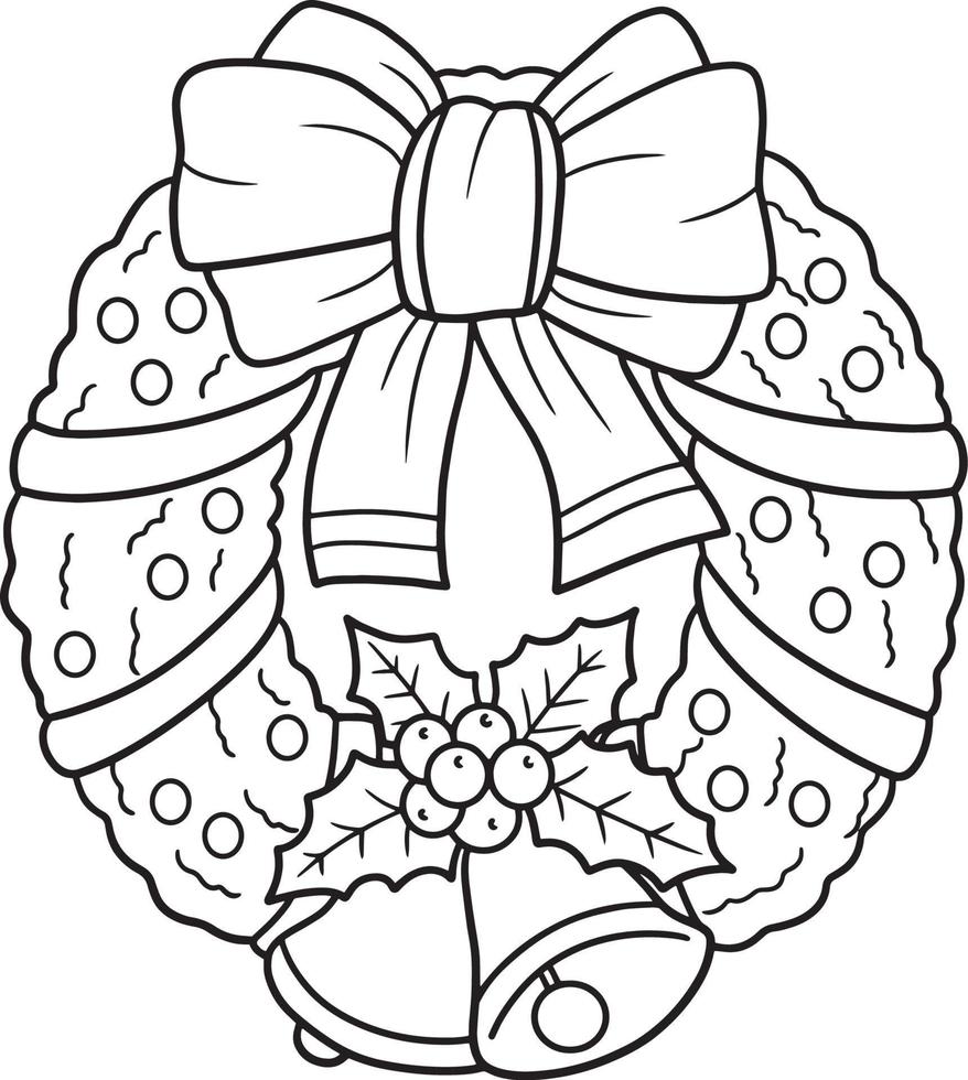 Desenho de Guirlanda de Natal e coelhito para Colorir - Colorir.com