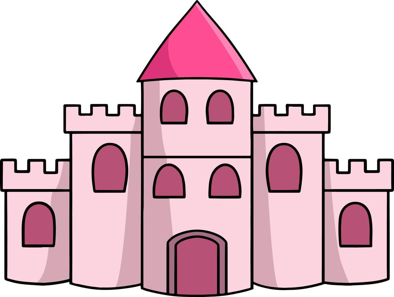 ilustração de clipart colorida de desenho animado do castelo vetor