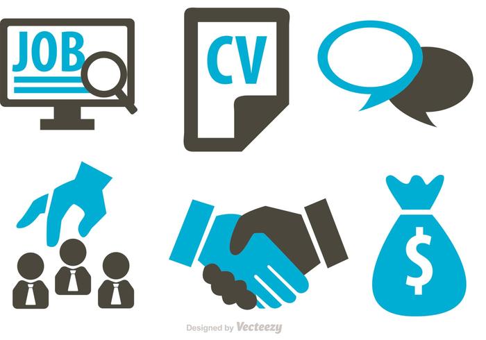 Ícone de ícones do conceito de negócio do trabalho vetor
