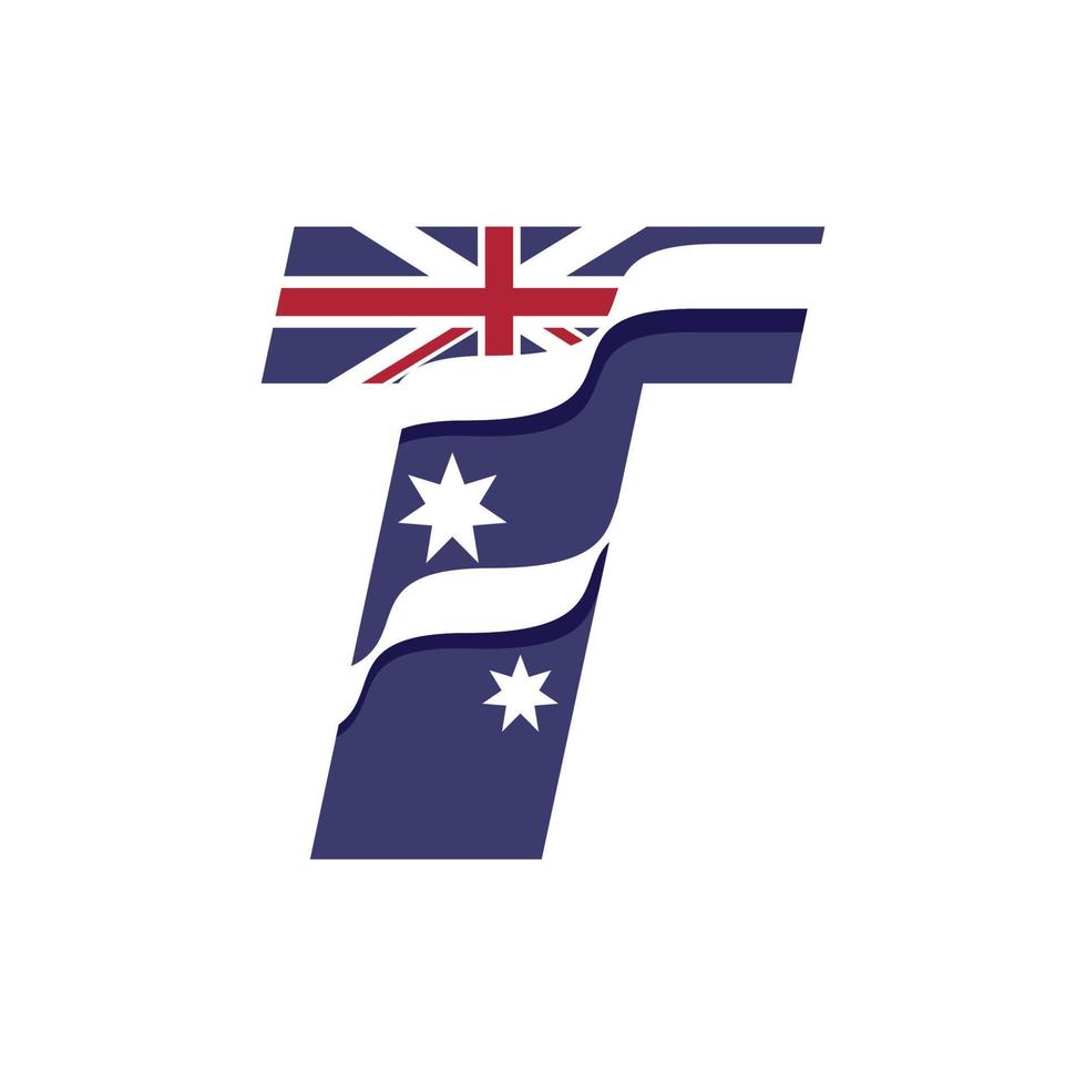 bandeira do alfabeto australiano t vetor