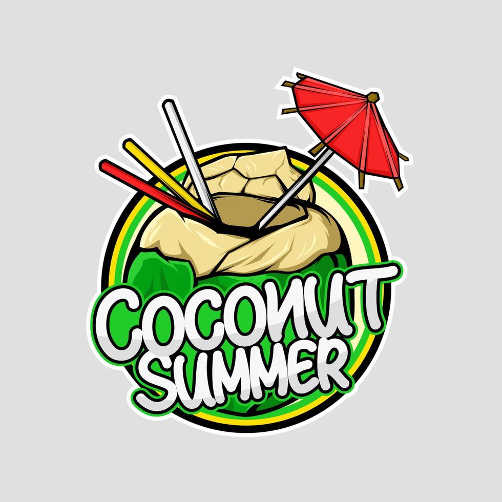 ilustração gráfica vetorial de frutas de coco no verão, muito boa para aplicar no logotipo vetor