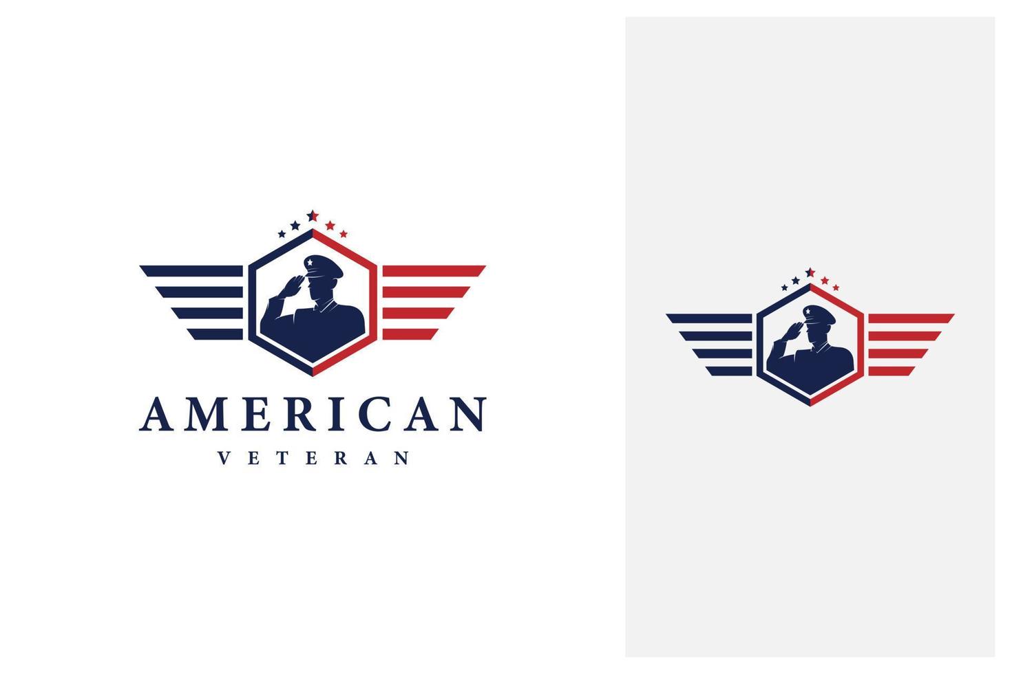 vetor de design de logotipo de emblema nacional patriótico escudo veterano americano