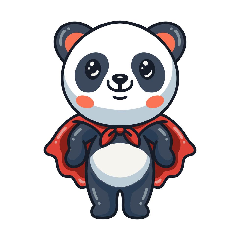 desenho de super herói panda fofo vetor