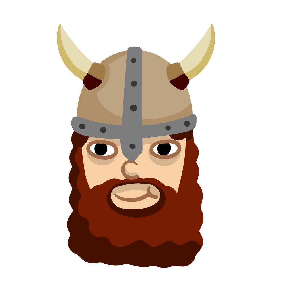 viking. rosto bonito de um guerreiro. vetor