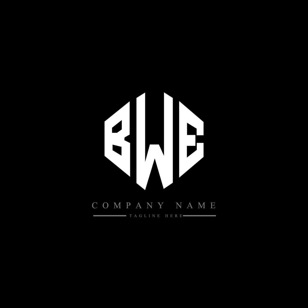 design de logotipo de letra bwe com forma de polígono. bwe polígono e design de logotipo em forma de cubo. bwe modelo de logotipo de vetor hexágono cores brancas e pretas. bwe monograma, logotipo de negócios e imóveis.