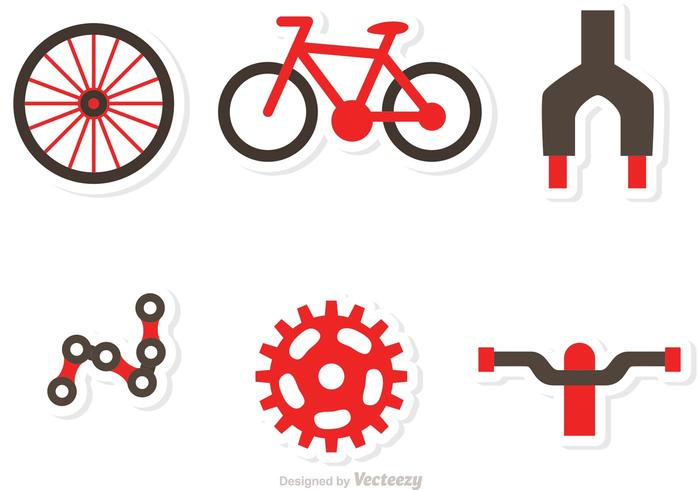 Vetores de ícones de peças de bicicleta