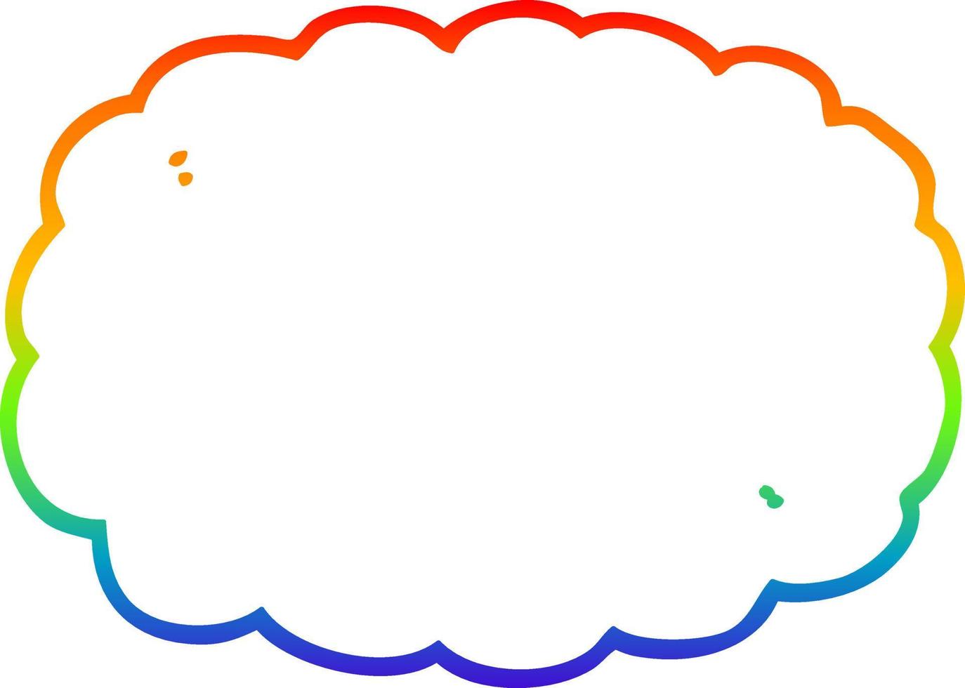 nuvem de desenho de desenho de linha de gradiente de arco-íris vetor