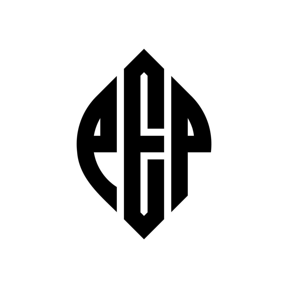 pep circle letter logo design com forma de círculo e elipse. letras de elipse pep com estilo tipográfico. as três iniciais formam um logotipo circular. pep círculo emblema abstrato monograma carta marca vetor. vetor