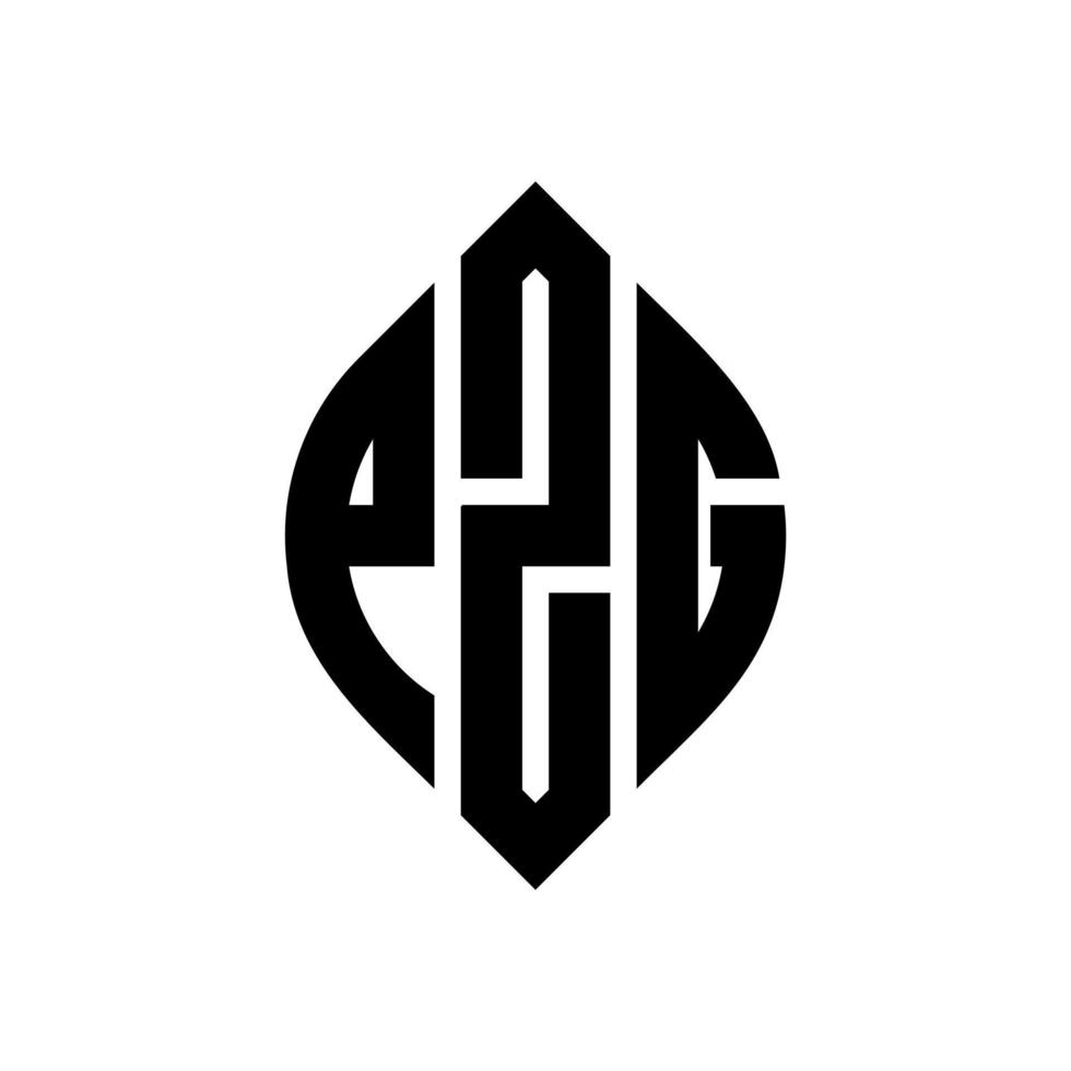 pzg circle letter logo design com forma de círculo e elipse. letras de elipse pzg com estilo tipográfico. as três iniciais formam um logotipo circular. pzg círculo emblema abstrato monograma carta marca vetor. vetor