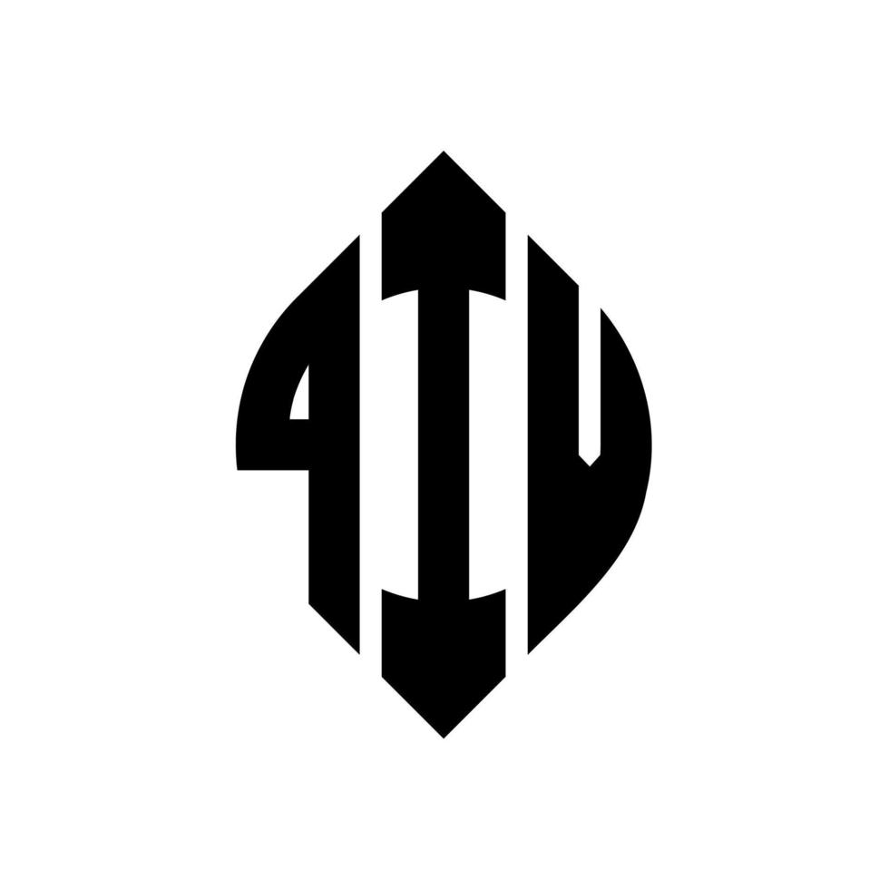 design de logotipo de carta de círculo qiv com forma de círculo e elipse. letras de elipse qiv com estilo tipográfico. as três iniciais formam um logotipo circular. qiv círculo emblema abstrato monograma carta marca vetor. vetor