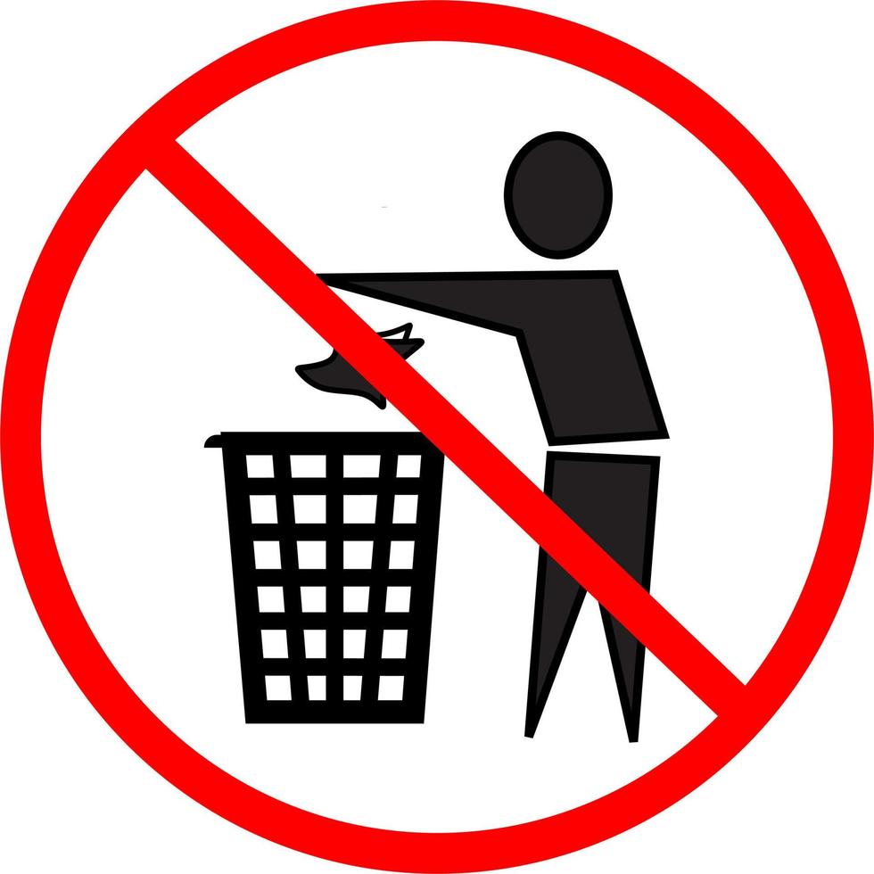 não jogue lixo no vetor de ícone