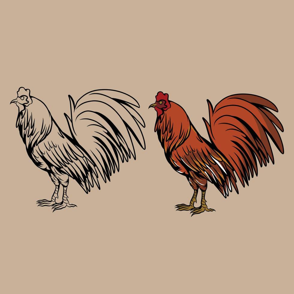 ilustrações vetoriais de frango feitas especialmente para necessidades de branding e muito mais vetor