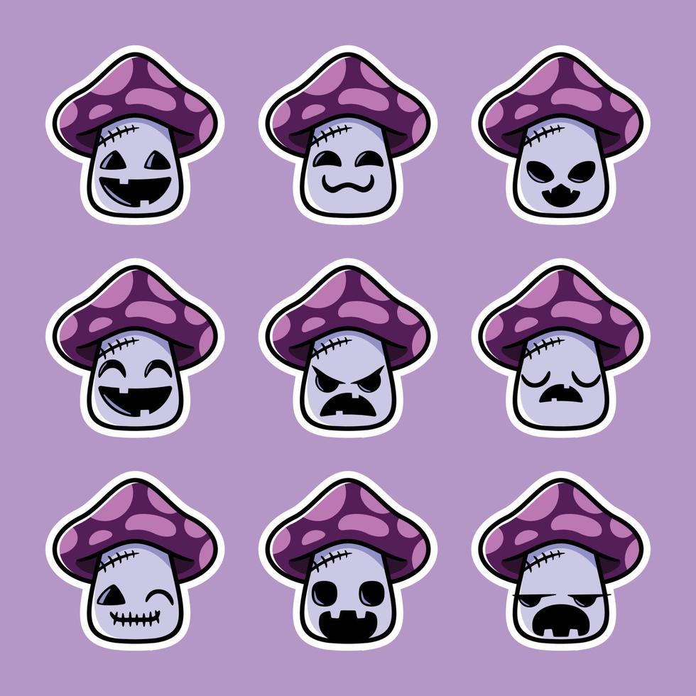 coleção de emoji de cogumelo edição do mal vetor