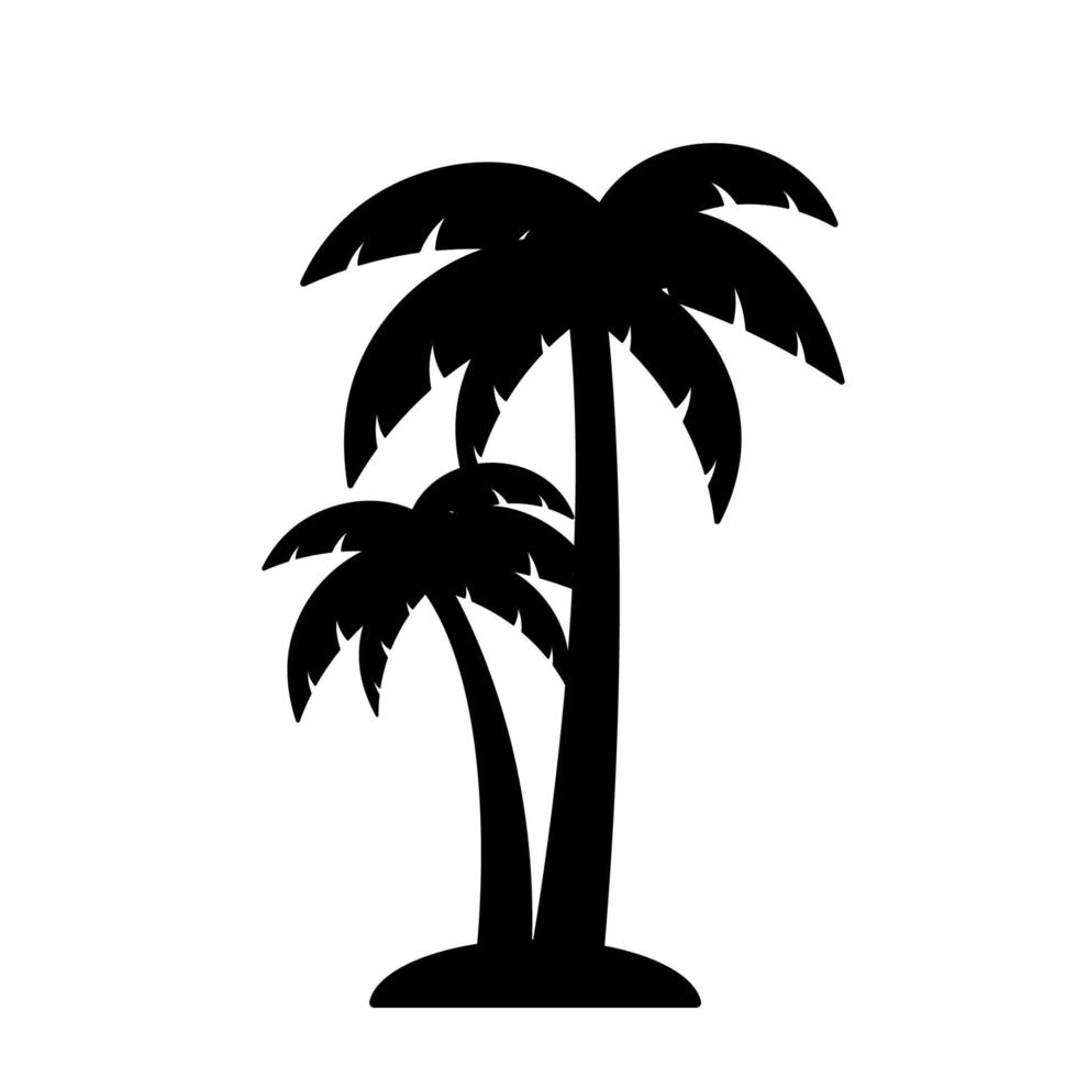 clipart de ícone de silhueta de palmeira em vetor gráfico de coqueiros preto e branco