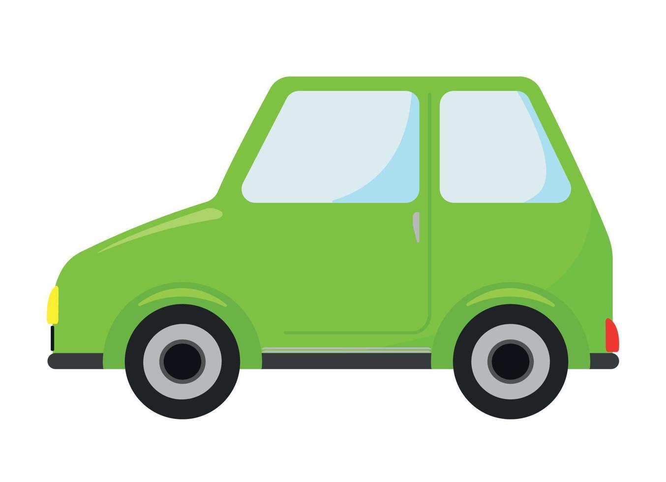 clipart de ícone de carro verde em desenho animado png vetor plano