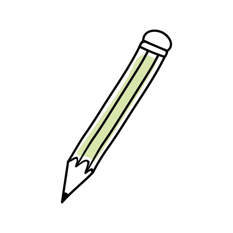lápis em estilo doodle vetor