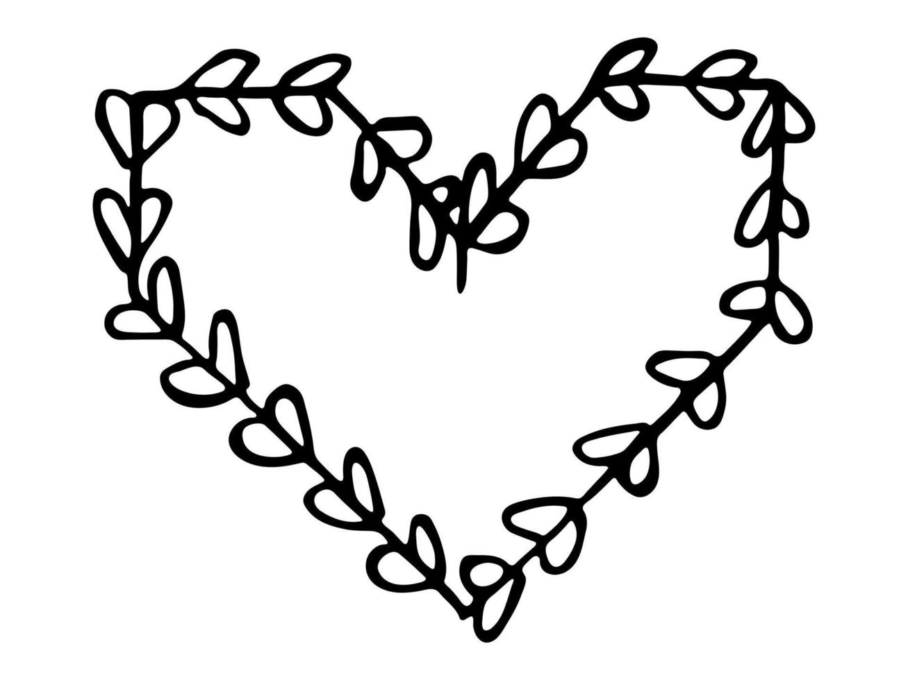 ilustração de coração simples mão desenhada. doodle de coração bonito dia dos namorados. clipart de amor vetor