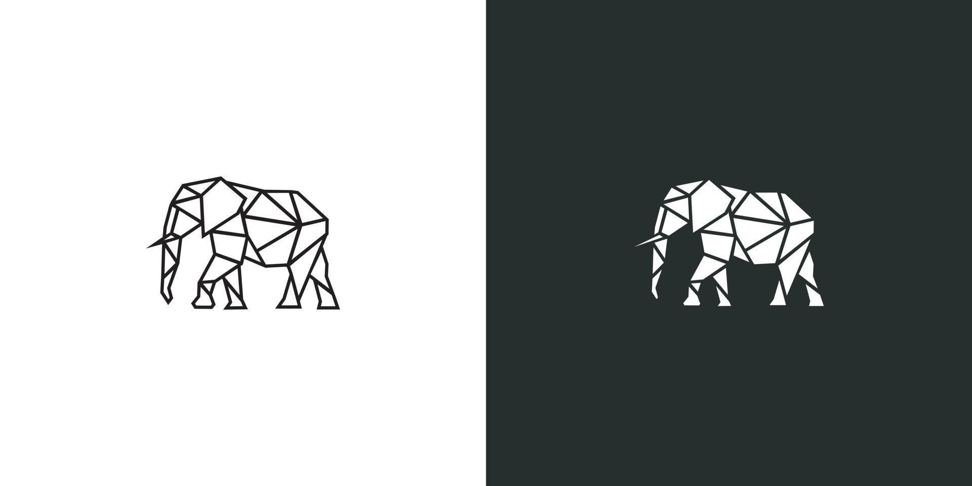 vetor de logotipo de elefante poligonal geométrico