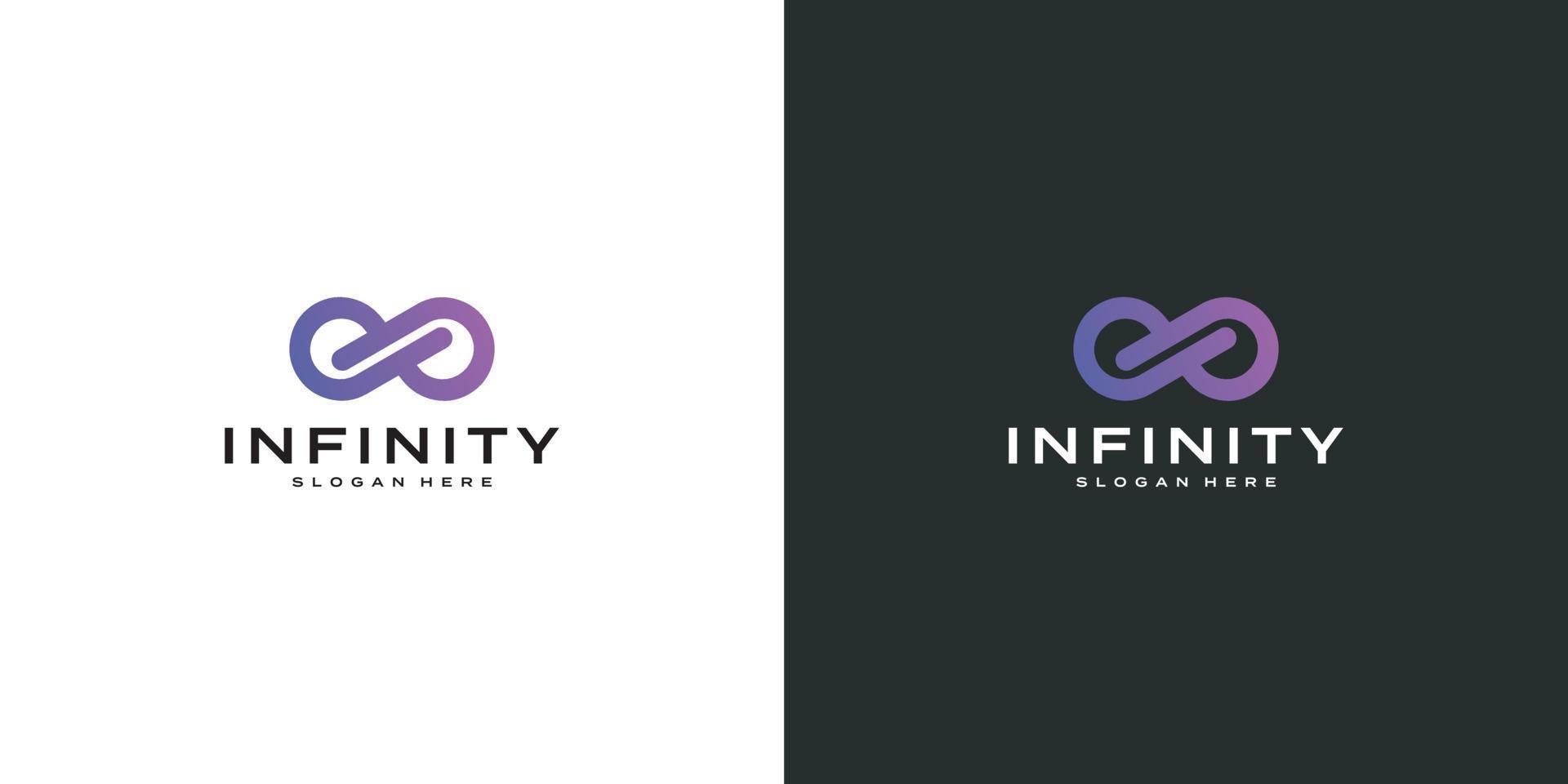 logotipo de tecnologia infinita com estilo de arte de linha vetor