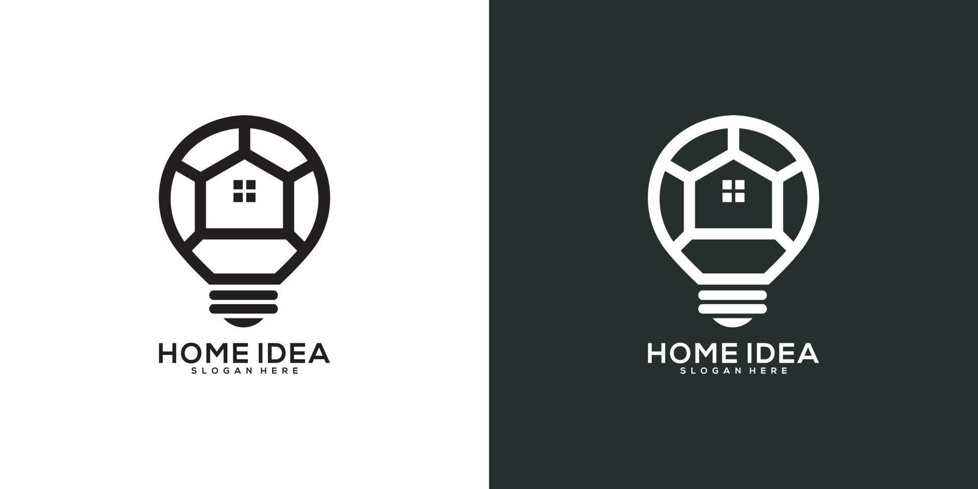 design de vetor de logotipo de ideia para casa