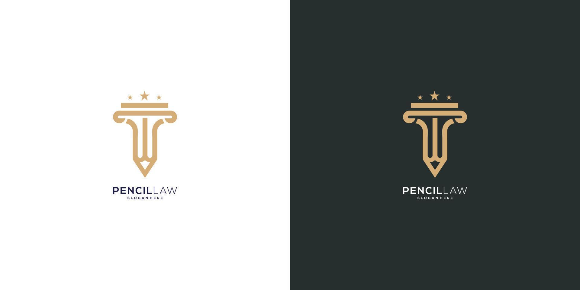 design de vetor de logotipo de lei de lápis