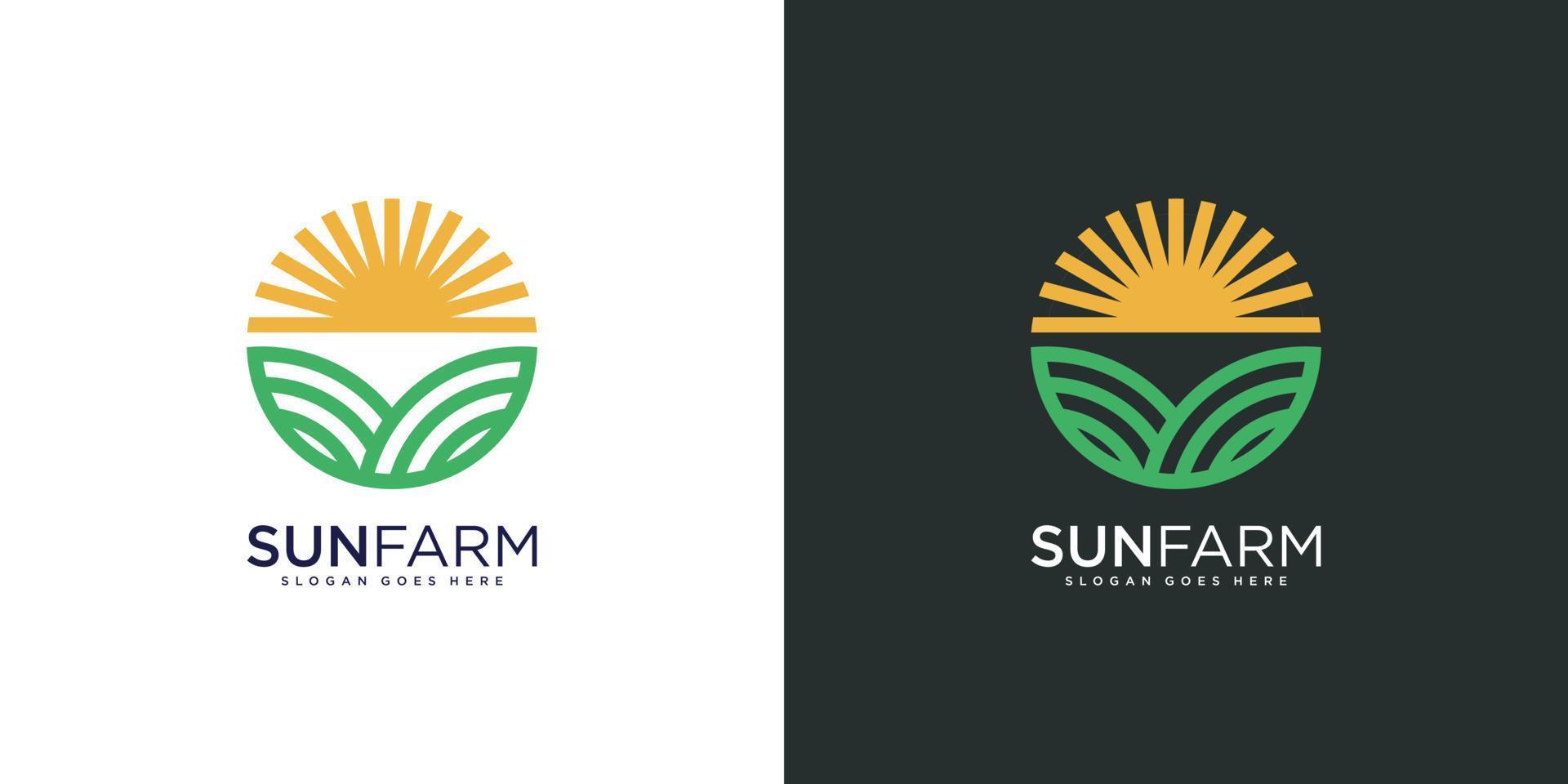 vetor de design de logotipo de fazenda solar