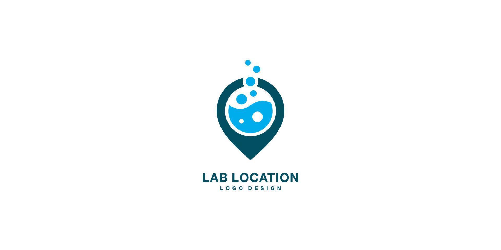 design de vetor de logotipo de localização de laboratório