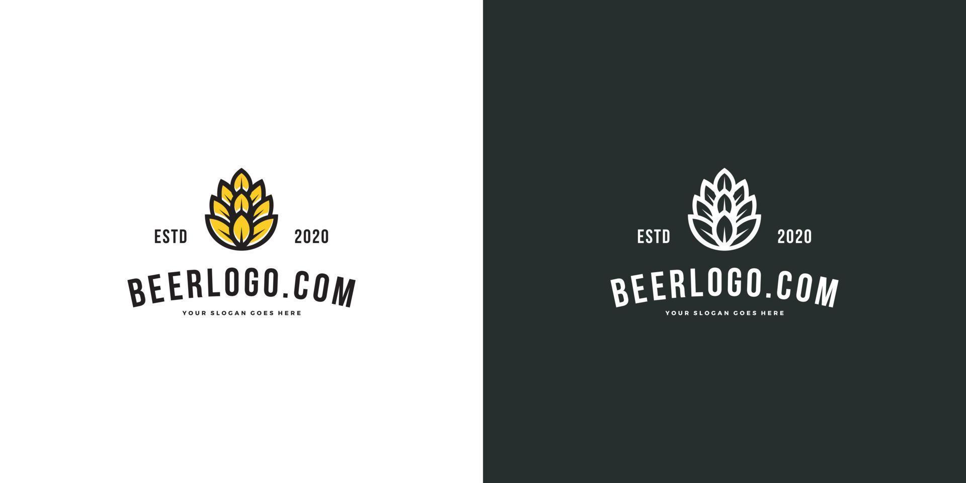 vetor premium do logotipo do emblema de fabricação de cerveja