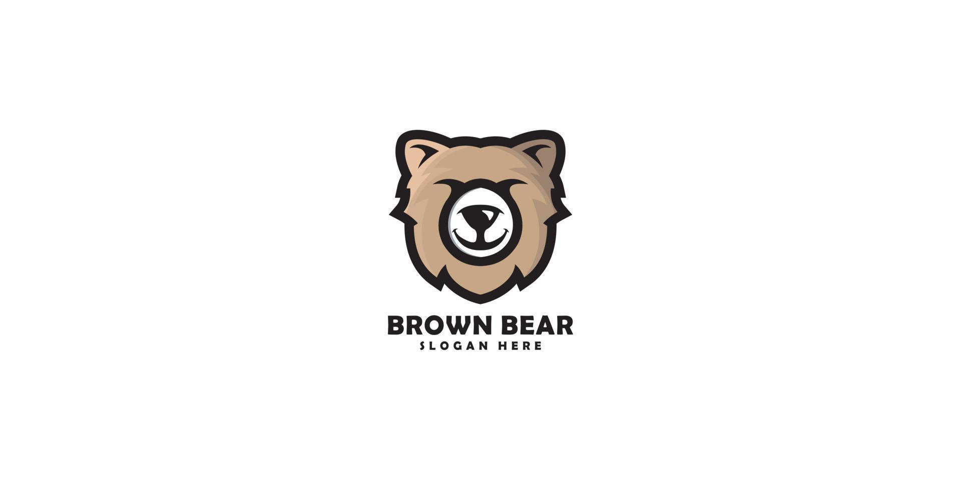 design de vetor de logotipo de urso de cabeça