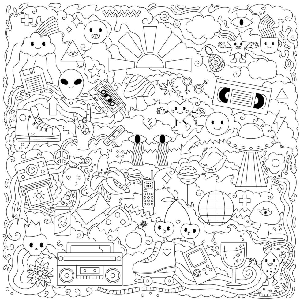 Desenhos para colorir Doodle de banana - Desenhos para colorir gratuitos  para impressão