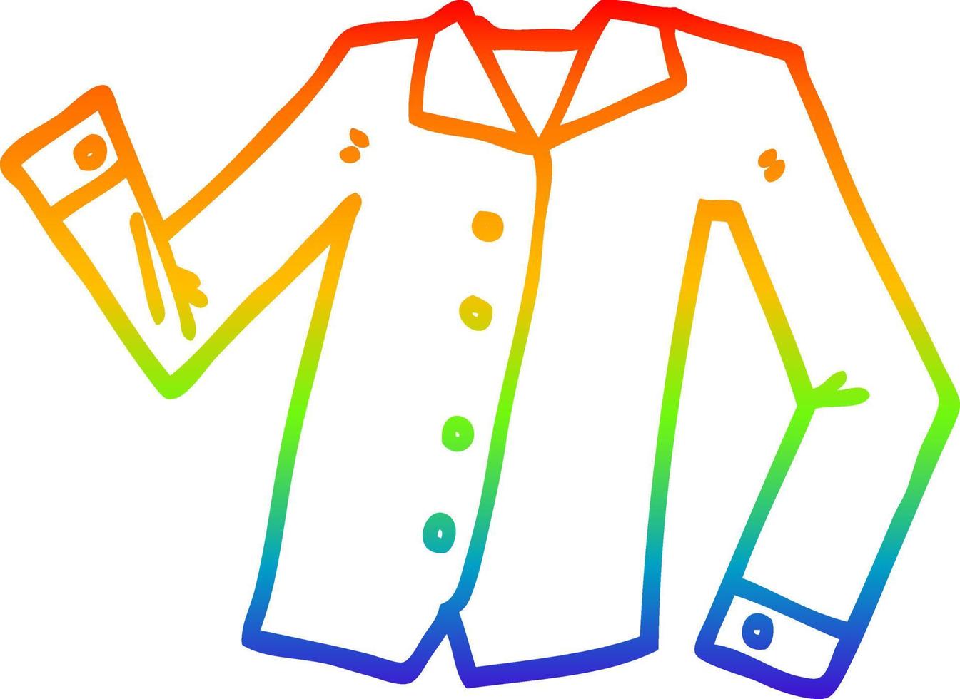 camisa de trabalho de desenho de desenho de linha de gradiente de arco-íris vetor