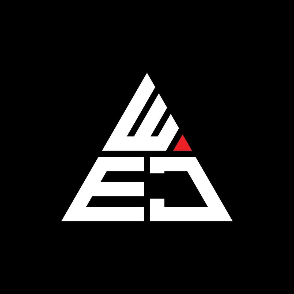 design de logotipo de carta de triângulo wej com forma de triângulo. monograma de design de logotipo de triângulo wej. modelo de logotipo de vetor de triângulo wej com cor vermelha. logotipo triangular wej logotipo simples, elegante e luxuoso.