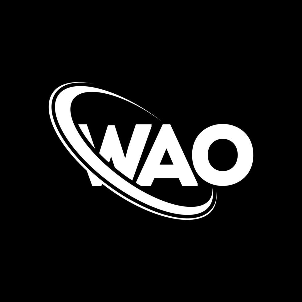 logotipo wa. wa carta. design de logotipo de carta wao. iniciais wao logotipo ligado com círculo e logotipo monograma maiúsculo. wao tipografia para tecnologia, negócios e marca imobiliária. vetor