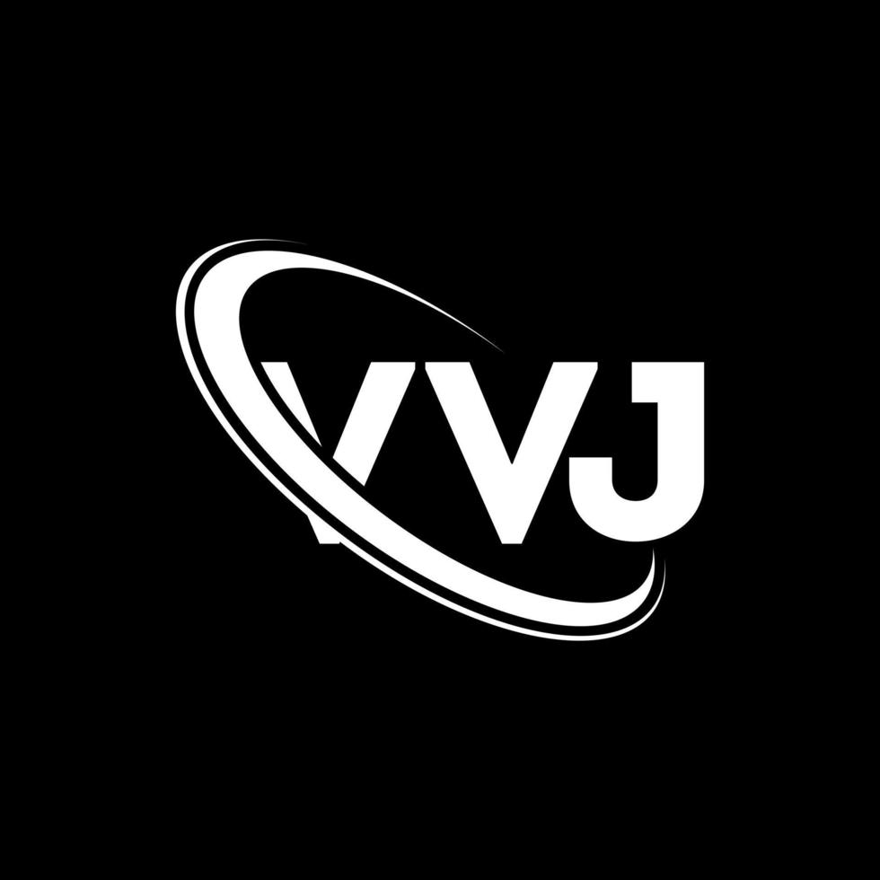 logotipo vv. carta vv. design de logotipo de letra vvj. iniciais vvj logotipo ligado com círculo e logotipo monograma em maiúsculas. vvj tipografia para marca de tecnologia, negócios e imóveis. vetor