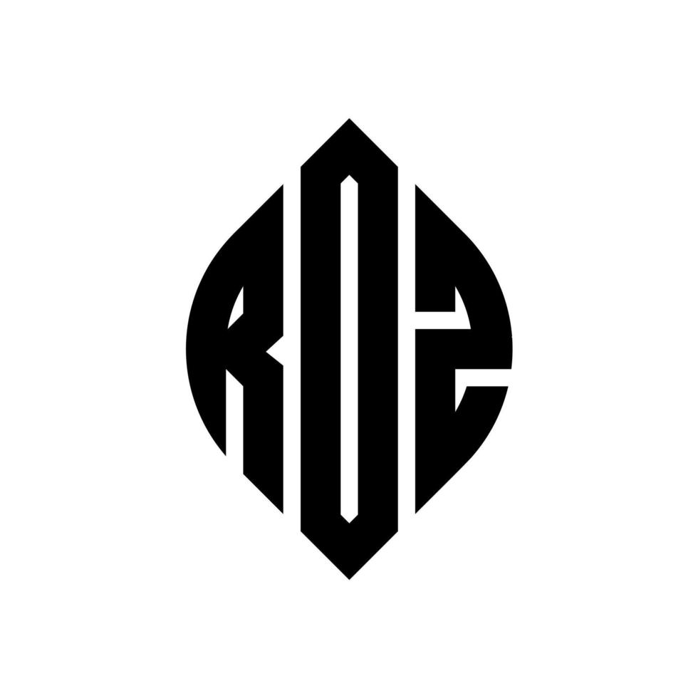 design de logotipo de carta de círculo rdz com forma de círculo e elipse. letras de elipse rdz com estilo tipográfico. as três iniciais formam um logotipo circular. rdz círculo emblema abstrato monograma carta marca vetor. vetor