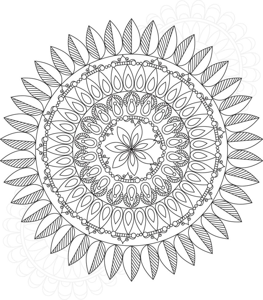 mandalas para colorir para adultos e crianças vetor