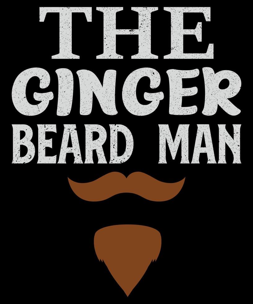o design de camiseta do homem de barba ruiva vetor