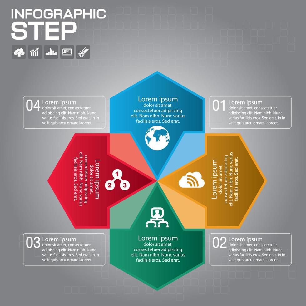 modelo de slide de vetor de apresentação de negócios plana com diagrama de venn