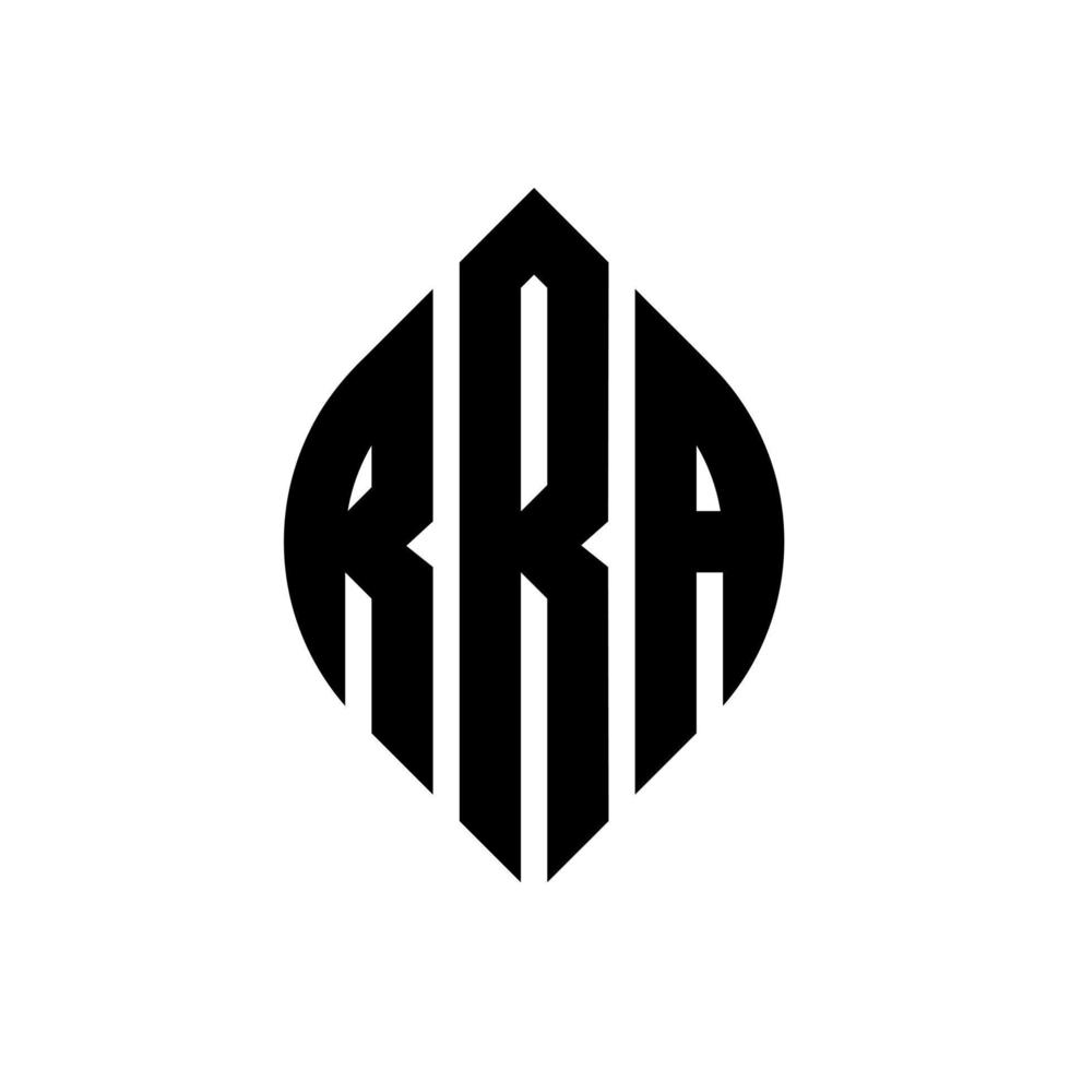 design de logotipo de carta de círculo rra com forma de círculo e elipse. rra letras de elipse com estilo tipográfico. as três iniciais formam um logotipo circular. rra círculo emblema abstrato monograma carta marca vetor. vetor