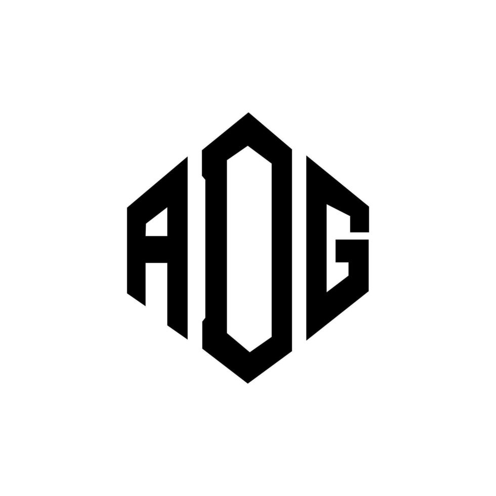 design de logotipo de carta adg com forma de polígono. adg polígono e design de logotipo em forma de cubo. modelo de logotipo de vetor hexágono adg cores brancas e pretas. adg monograma, logotipo de negócios e imóveis.