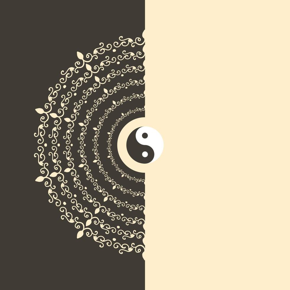 ilustração de estilo mandala abstrata de fundo yin yang karma para banners e pôster vetor