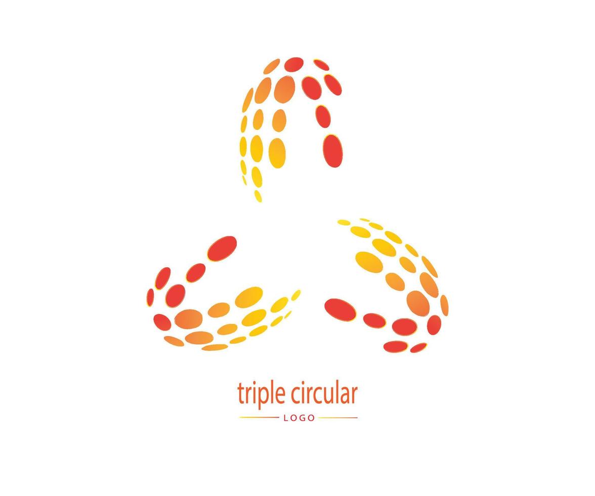 modelo de design de logotipo circular triplo vetor